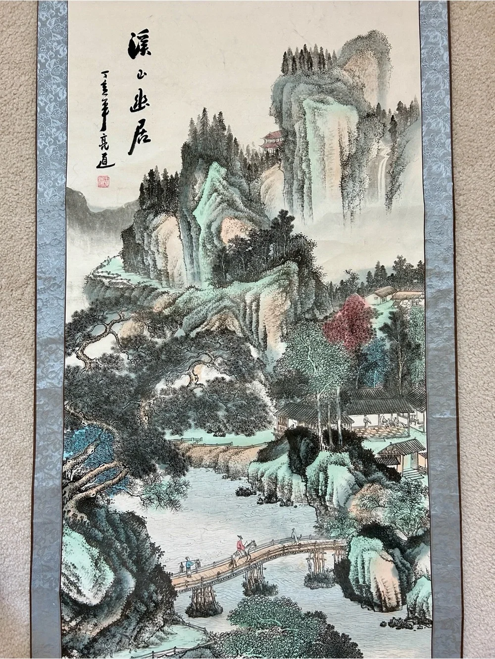 Traditional Chinese Landscape Hanging Scroll Wall Art
